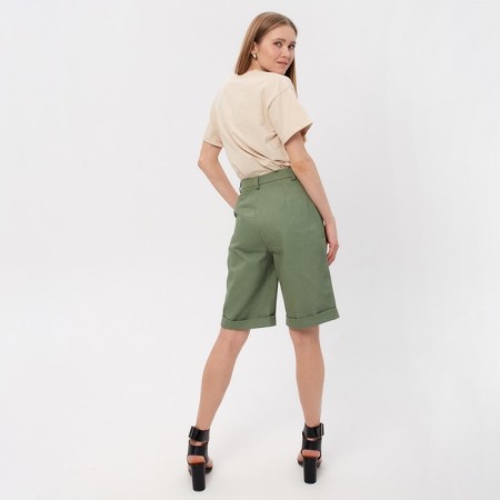 Shorts Women Bermuda Minaku: Enjoy, Olive Color, Rr. 42-3