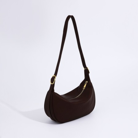 Baget bag with zipper, brown color-1