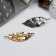 Hair clip "Lien" (set 2 pcs) leaves, 7 cm, silver-gold