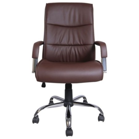 Office armchair Brabix Space EX-508, eco-leather, chrome, brown-2