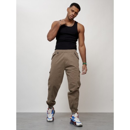 Cargo jeans men, size 54, beige color-8