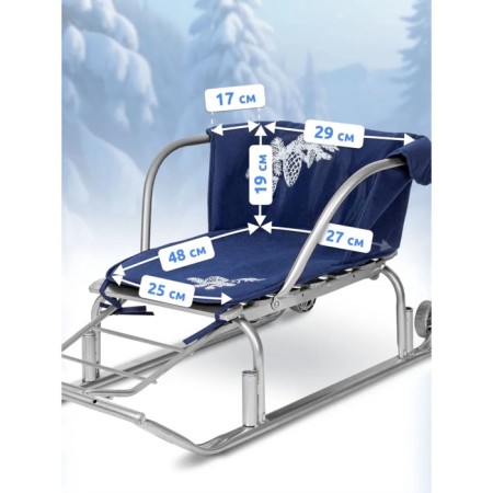 Sanctis seat - mattress, universal, with buttons, blue color-1