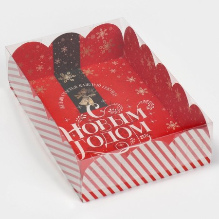 Gift box with PVC lid "Retro", 20 x 30 x 8 cm, new year-3