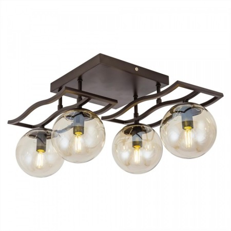 Ceiling chandelier Citilux "Breeze" CL106245, 58.5x33x23 cm, 4x60W, E14, brown color