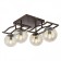 Ceiling chandelier Citilux "Breeze" CL106245, 58.5x33x23 cm, 4x60W, E14, brown color