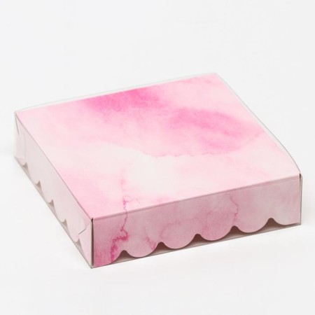 Box for cookies with PVC lid, "love", 12 x 12 x 3 cm-1
