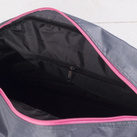 Sports bag with lightning, external pocket, gray/pink color-3