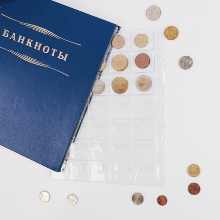 Coin sheet, Optima format, 200 x 250 mm, 35 cells 35 x 35 mm