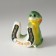 Souvenir ceramics "Green cobra with horseshoe - good luck" 4.5x7x8 cm