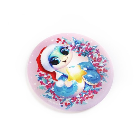 Pocket mirror "Cute snake", diam. 7 cm-3