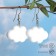 Earrings Metal "Cloud" air, white color