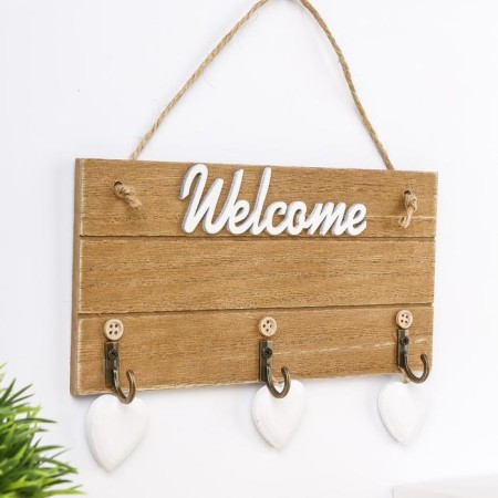 Decorative tree hooks "Three hearts. Welcome" mix 20x10x2.5 cm-1