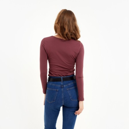 Women's Longsliva Minaku: Basic Line Bourdow Color, Rr. 44-2