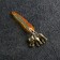 Talisman's keychain "Elephant", brass, amber