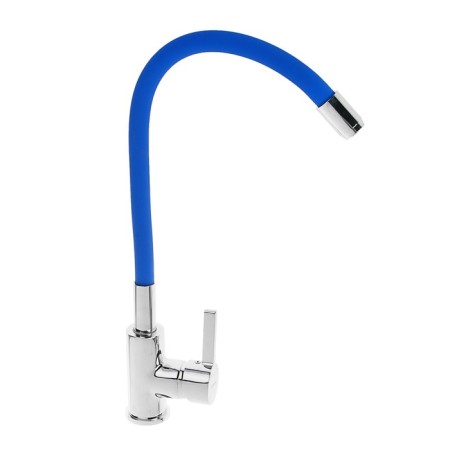 Accoona A9890M kitchen mixer, single -leaf, silicone spout, blue/chromium-1