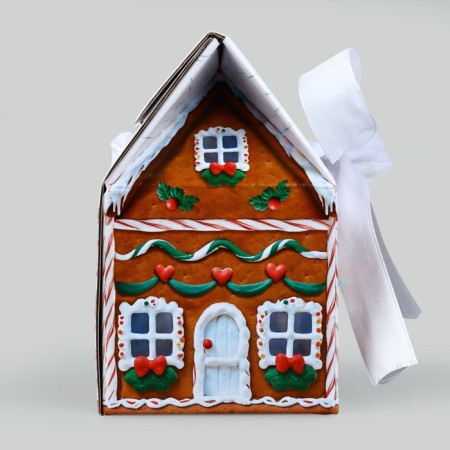 Box a gift New Year's folding "gingerbread house", 15 x 18 x 10 cm, New Year-3