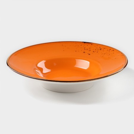 Porcelain plate for Magistro paste "Cerera", 160 ml, D = 21 cm, Orange color-1