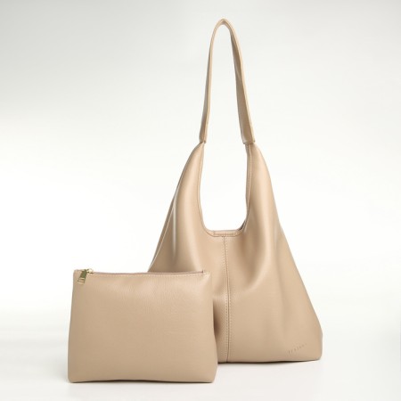 Women's bag on the magnet Textura, medium size, cosmetic bag, milk color-1