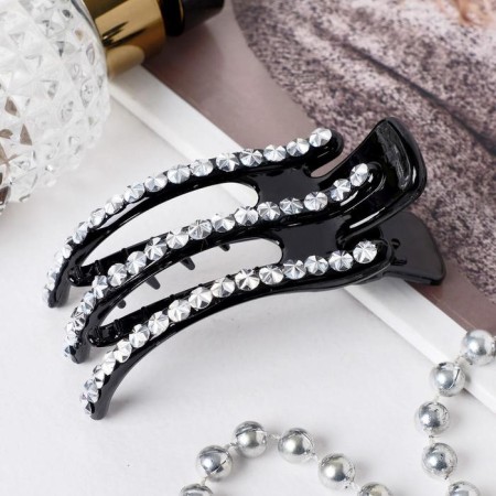 Hair clamp "Laura" 8 cm, silver-black