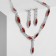 Set 2 objects: earrings, Kilence “Listopad” thin rhombus, red-white color in silver, 45 cm
