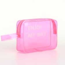 PVC cosmetic bag, 23*6*15, lightning department, pink
