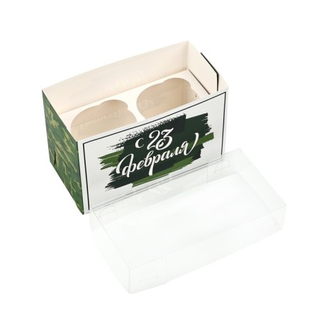 Camouflage cupcake box, 16 x 8 x 10 cm-2