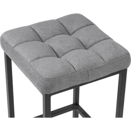 Stool Bar loft Metal/fabric, black/gray 35x35x65 cm-2