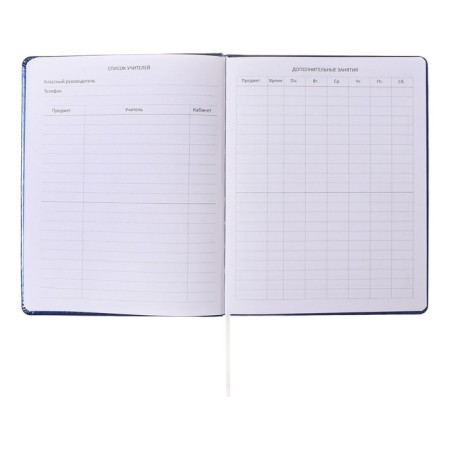Universal diary for grades 1-11, hard cover, artificial leather, foam rubber, silkography, lies, 80 g/m2-5