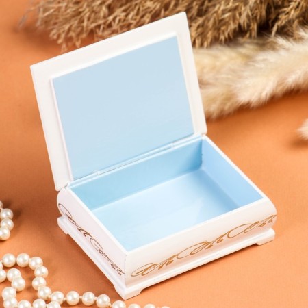 Casket "Tulips", white, 8 × 10.5 cm, lacquer miniature-1