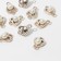 Connector "Pearl" heart 2.3 × 1.6 × 0.8 cm, (set 10 pcs.), The color is white in gold
