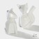 Porcelain set for spices on the bamboo stand Bellatenero “Fox”, 3 objects: Solonka 80 ml, List 80 ml, stand, white color