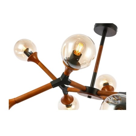Ceiling EVOLUCE lamp. Sle109402-08. Raquel. 8x60 watts, E27, 102x102x48 cm, black color, dark tree-5
