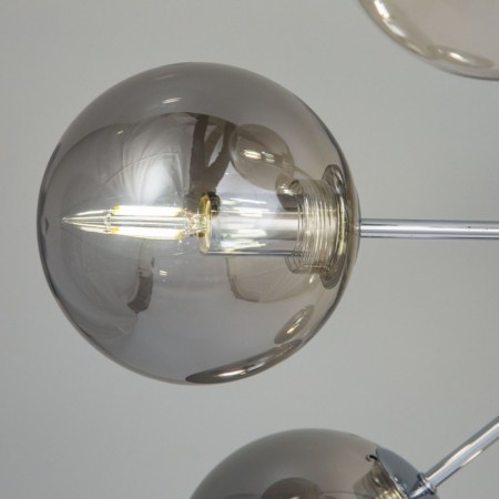 Ceiling chandelier CITILUX “Tommy” CL102170, 66.5x66.5x26 cm, 7x40W, E14, gray color gray-7