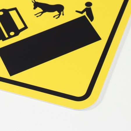 Decorative sign (poster) "Caution" 32x32 cm, plastic-4