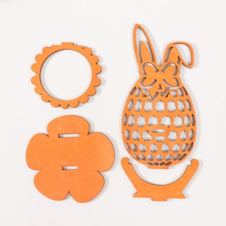 Standing for the egg "Bunny" 8.5x8.5x14.5 cm (set 4 parts) Orange-5