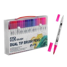 A set of professional markers, 60 pieces/60 colors, bilateral