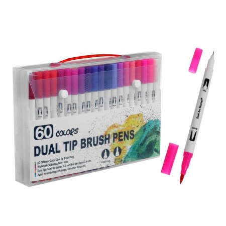A set of professional markers, 60 pieces/60 colors, bilateral