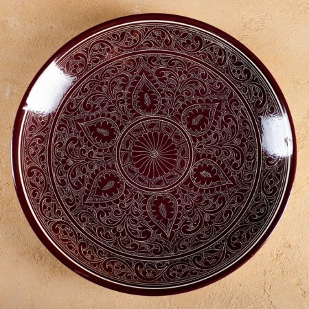 Largan Rishtan ceramics "Patterns", 32 cm, brown mix-3