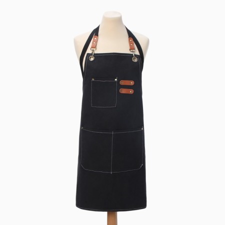 Apron Ethel with pockets Black, 75*68 cm p/e 50%, HL 50%-4