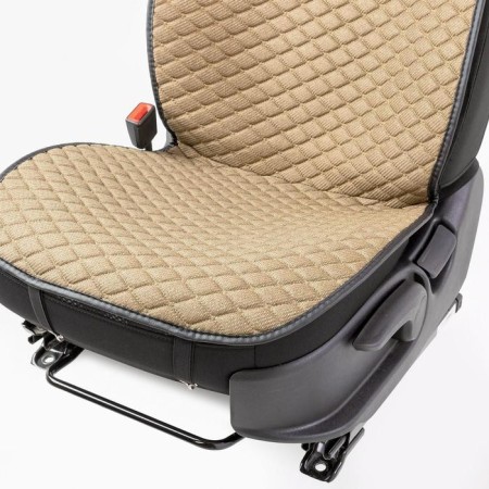 Caps on the front seats Car Performance, 2 pcs, Fiberflax (flax), rhombus, beige-4