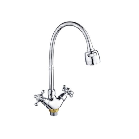 Kitchen mixer "RMS" SL65-279F, flexible spout, two-toll, zinc, chrome