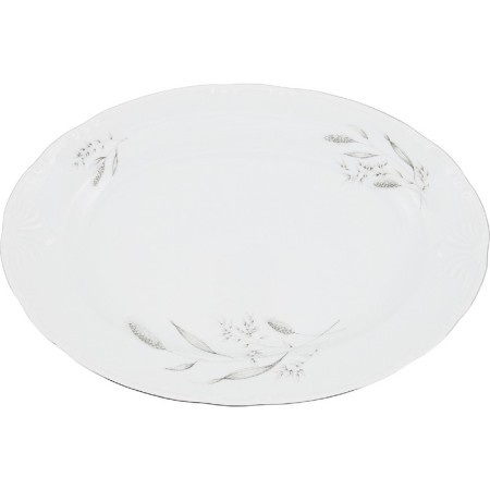 Oval Constance dish, decor "Silver ears, platinum laying", 32 cm
