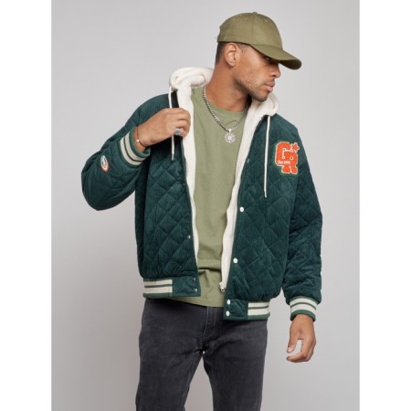 Male bomber, size 48, dark green color-6