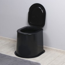 Country toilet, h = 35 cm, without a bottom, with holes for attaching to the floor, black