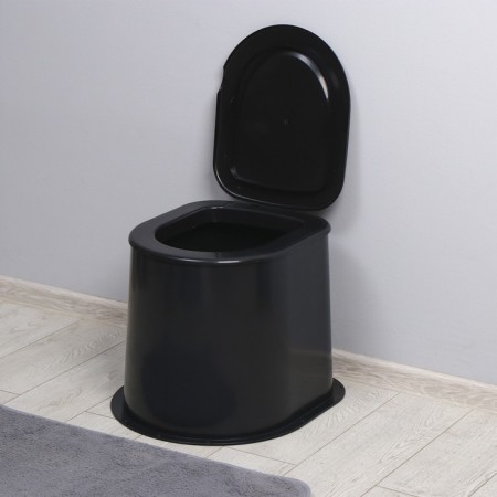 Country toilet, h = 35 cm, without a bottom, with holes for attaching to the floor, black