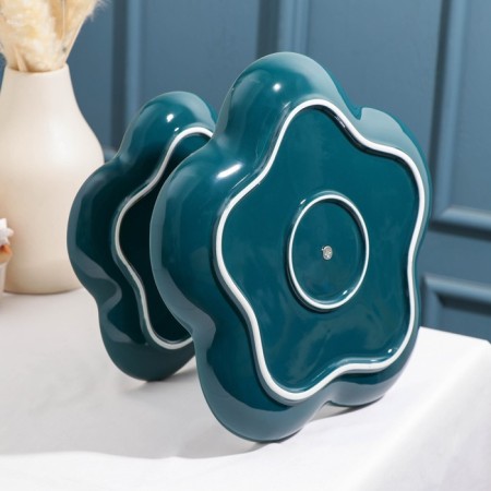 Ceramic 2-tier ceramic "Emerald", D = 20/25 cm, emerald color-2