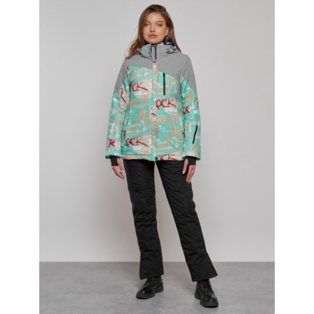 Ski jacket female winter, size 46, turquoise color-14