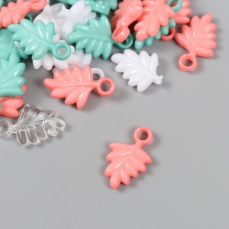 Decor for creativity "Leaves. Mint, peach, white and transparent" NR 20 g 2.2x1.4x0.4 cm-2