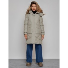 Coat insulated winter female, size 42, color light green