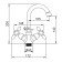 Accoona A9482G sink mixer, double -leaf, with nut, white/chrome